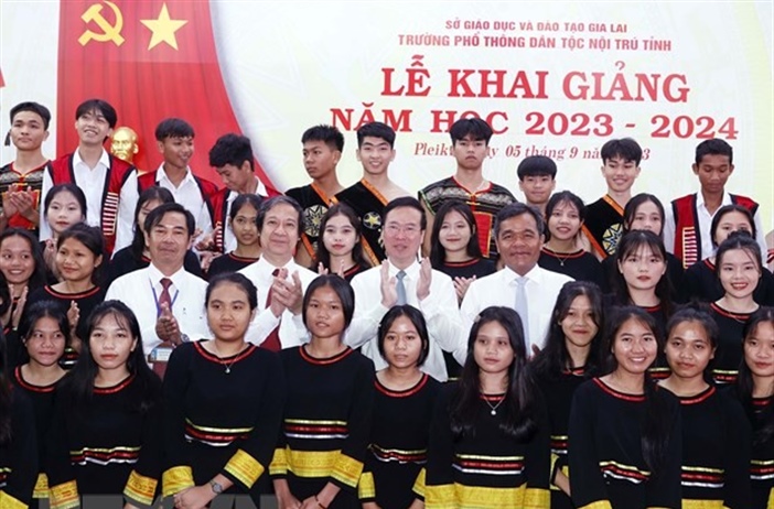 Chủ tịch nước dự khai giảng năm học mới tại Trường Dân tộc nội trú Gia Lai